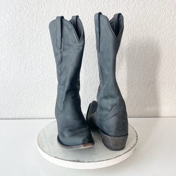 Lane EMMA JANE Womens Cowboy Boots 9.5 Matte Black Western Cowgirl Mid Calf Tall - Picture 1 of 11